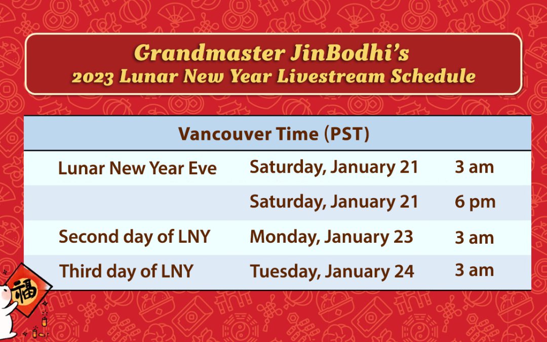 Celebrate Lunar New Year with Grandmaster JinBodhi