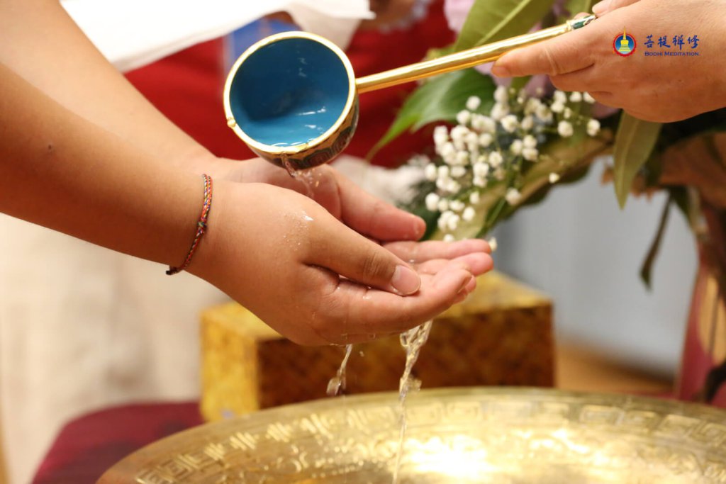 Perform ceremonial hand washing for a happy life.
