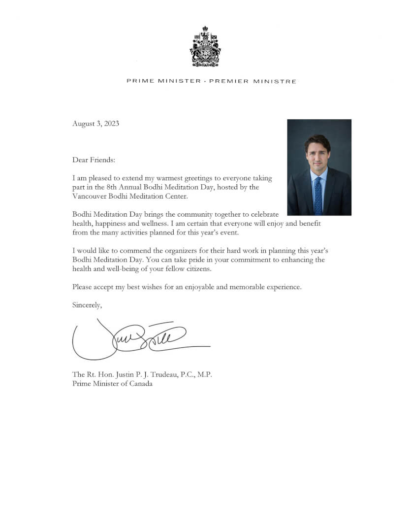 From Prime Minister Justin Trudeau